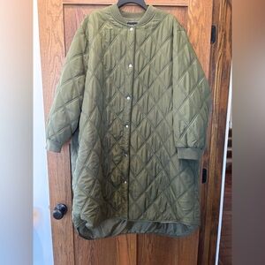 Quilted duster jacket.